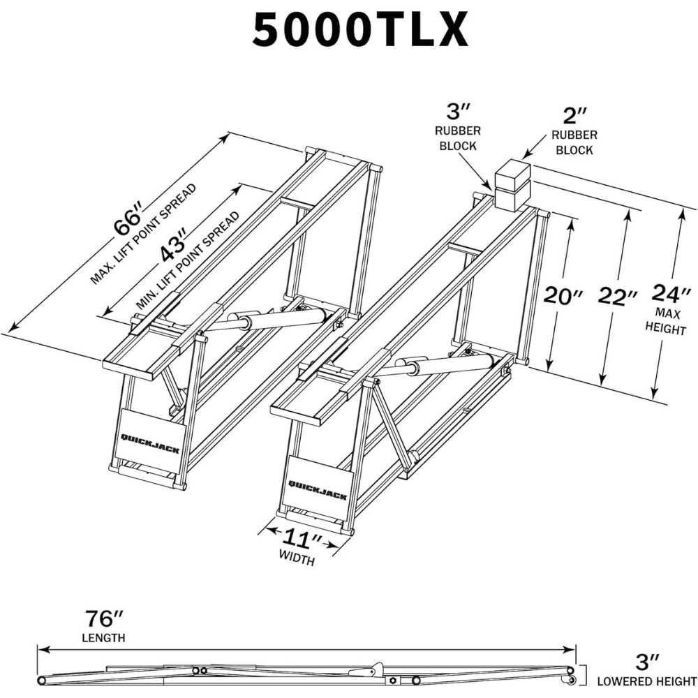 QuickJack 5000TLX Extended-Length Portable Lift Package Deal – 5,000 LBS Capacity - Image 3