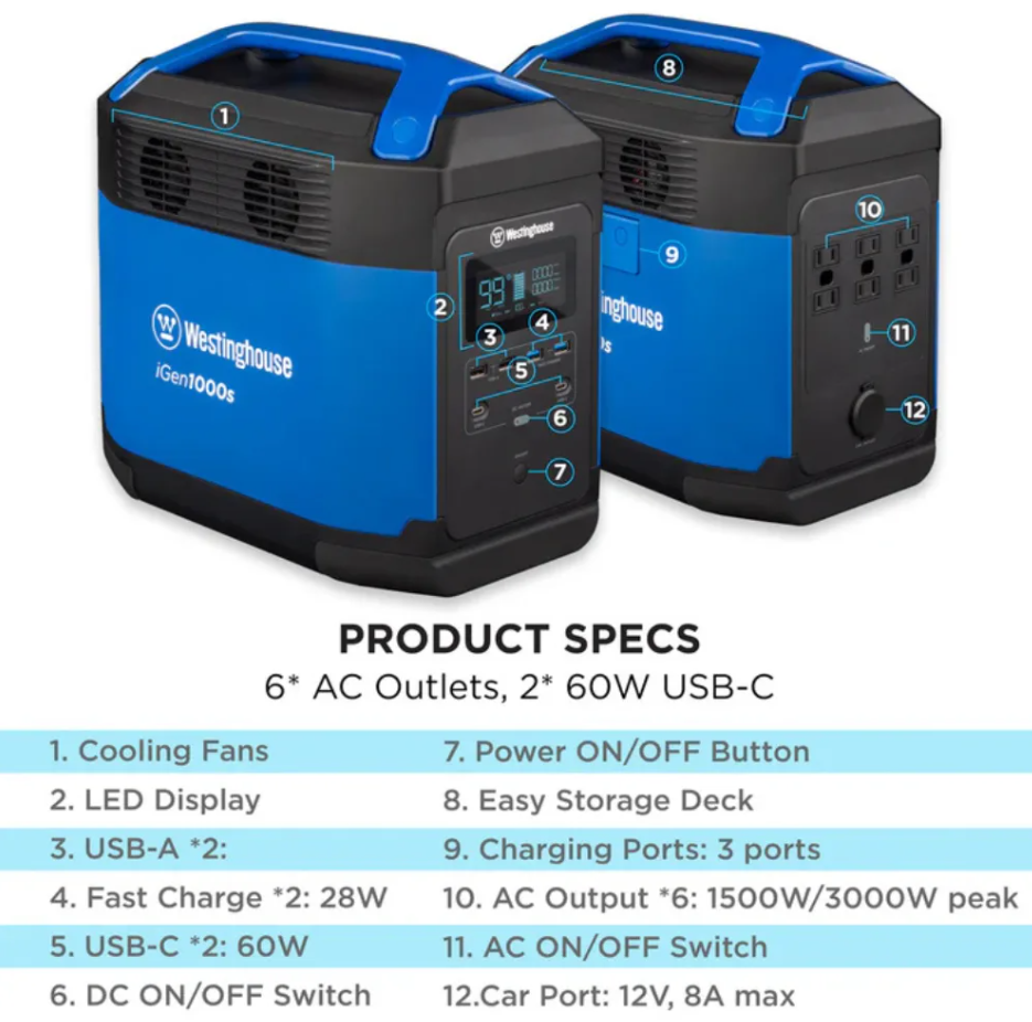 WESTINGHOUSE iGEN1000S PORTABLE POWER STATION - Image 12